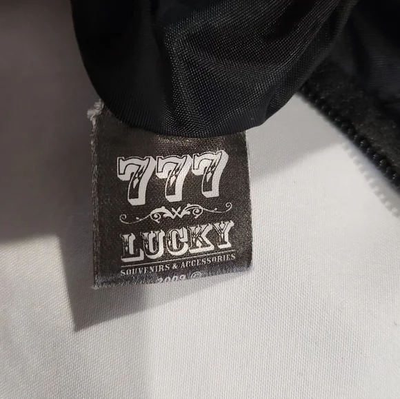 777 Lucky Brand Black With Multi-colored "Peace" Canvas Hobo Tote - Picture 6 of 7